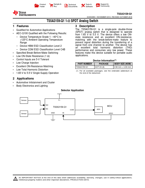 TS5A3159-Q1