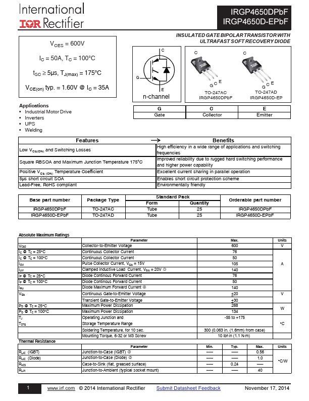 IRGP4650D-EPBF