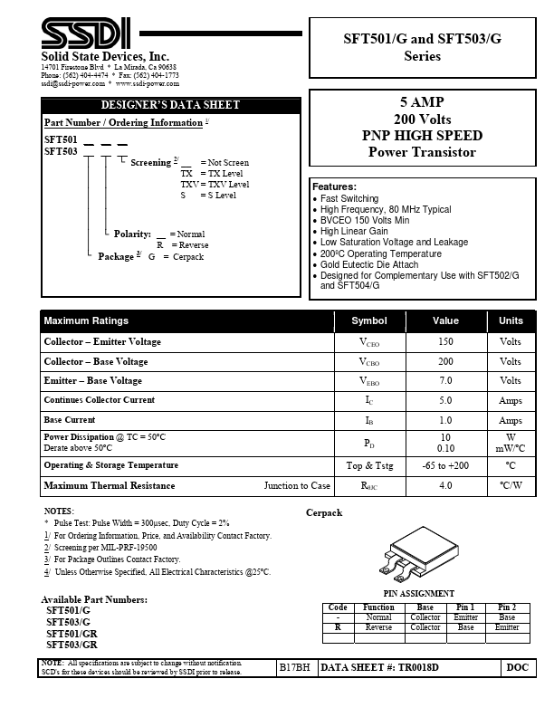 SFT501G