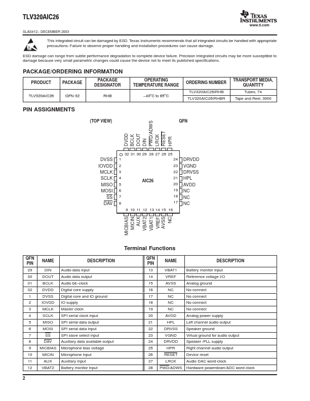 TLV320AIC26