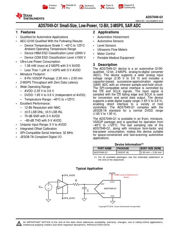 ADS7049-Q1