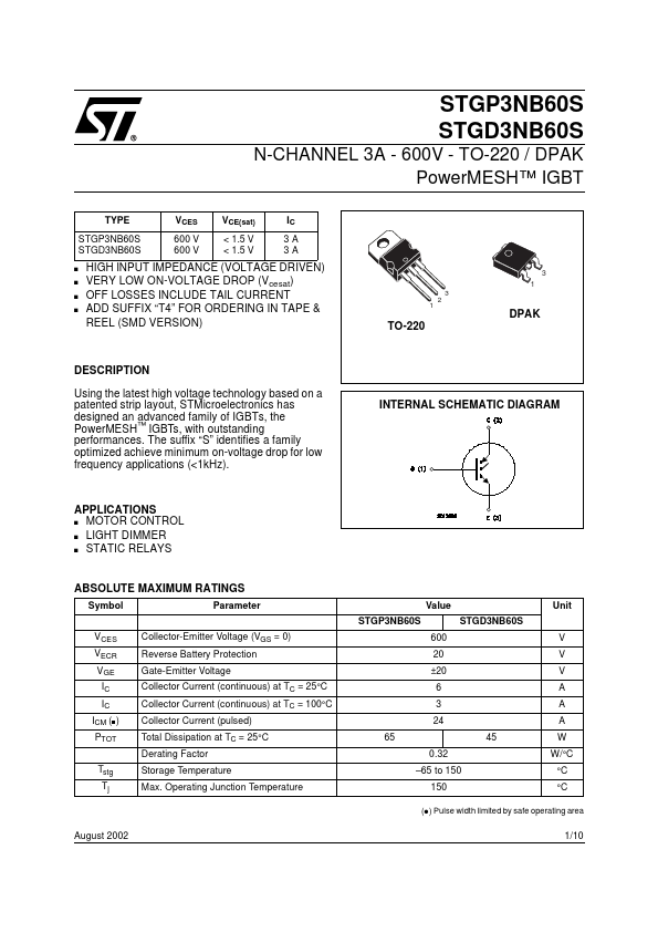 STGP3NB60S