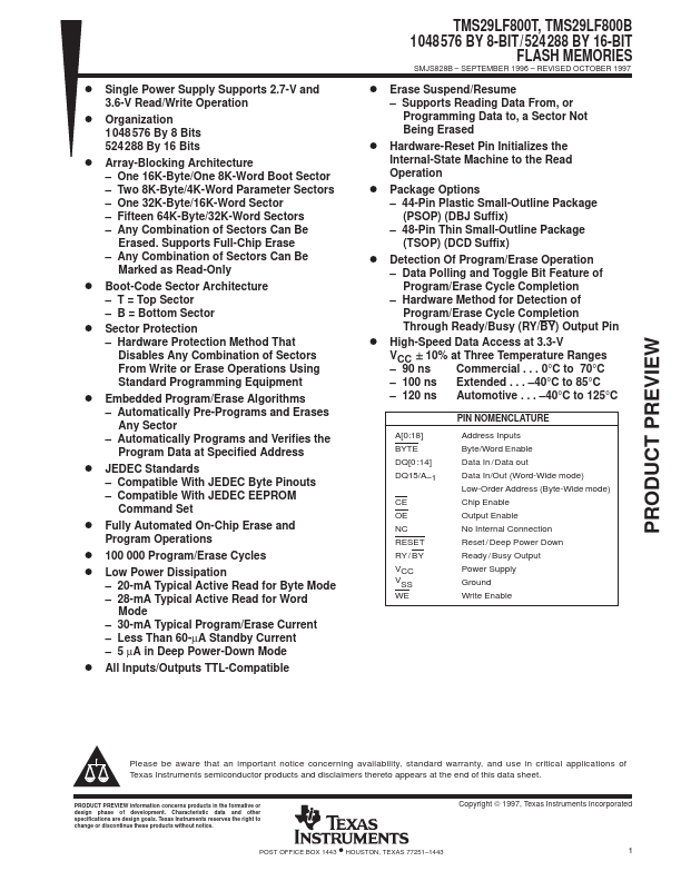 TMS29LF800B