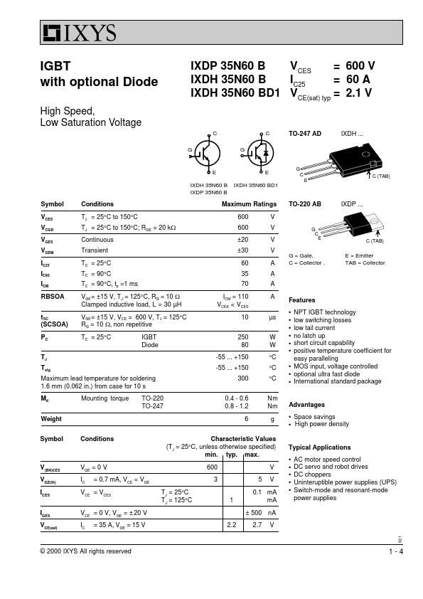 IXDP35N60B