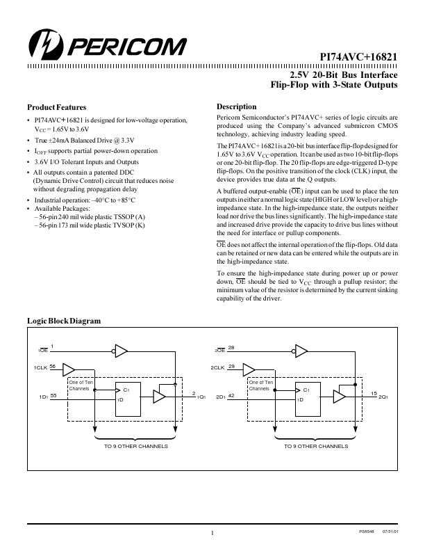 PI74AVC16821