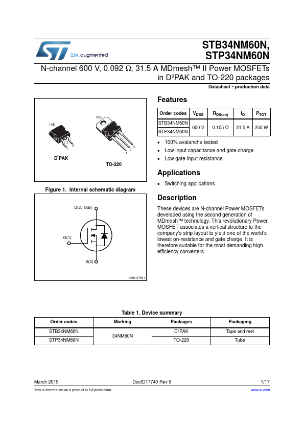 STP34NM60N