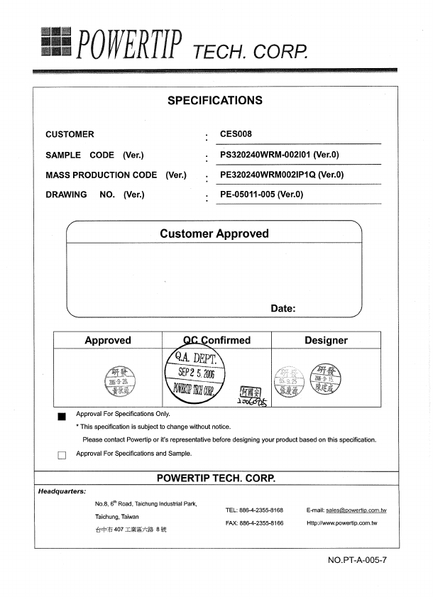 LCDPE320240WRM-002-IP1Q