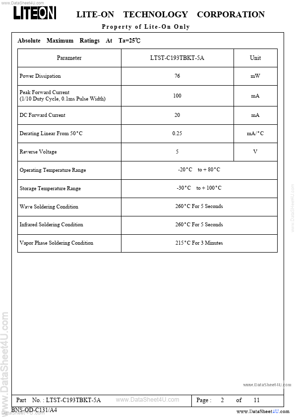 LTST-C193TBKT-5A