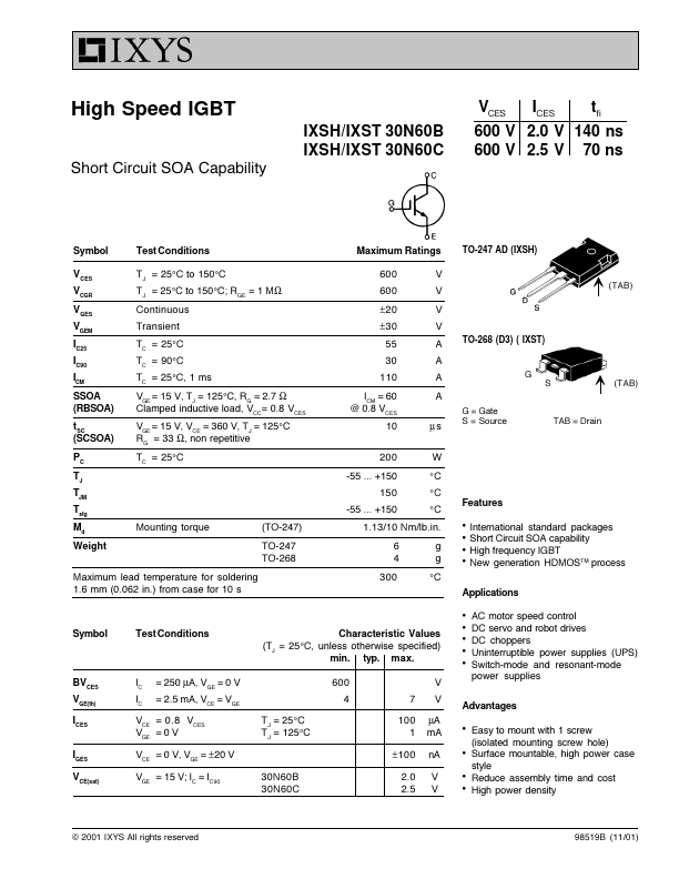 IXST30N60C