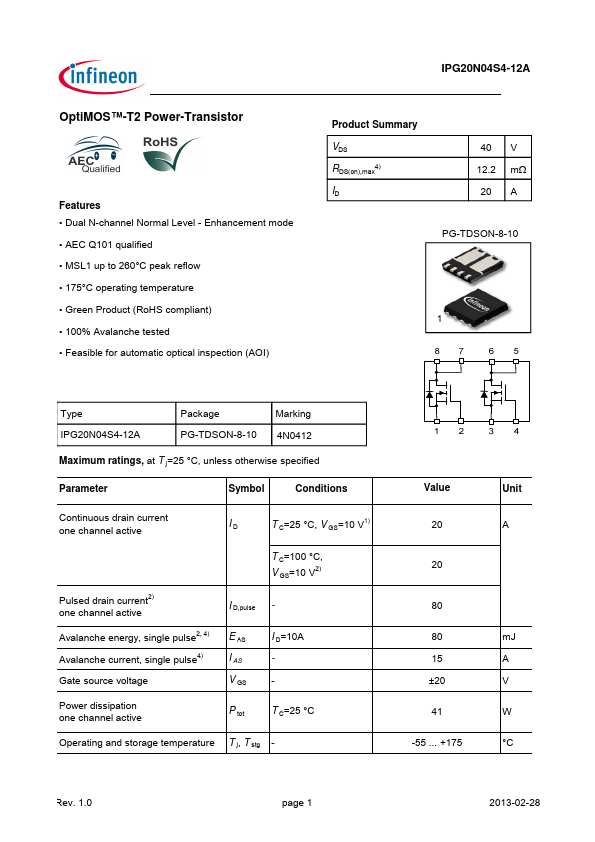 IPG20N04S4-12A