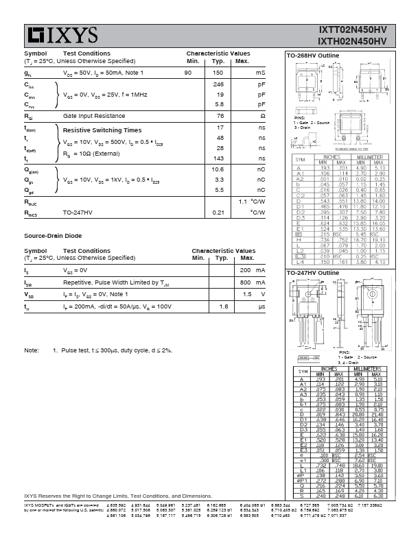 IXTH02N450HV