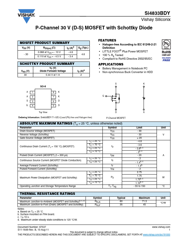 SI4833BDY