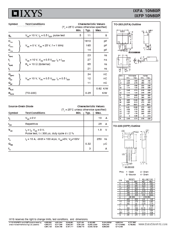 IXFA10N60P