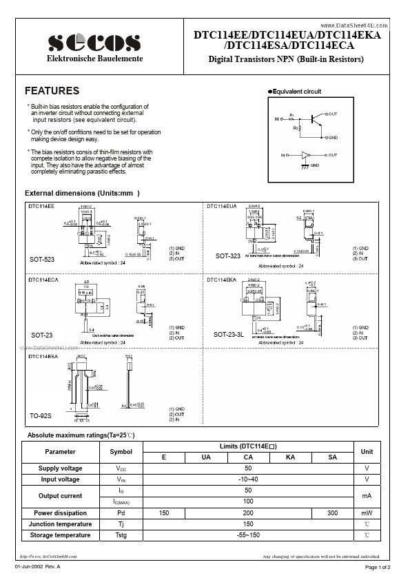 DTC114EUA