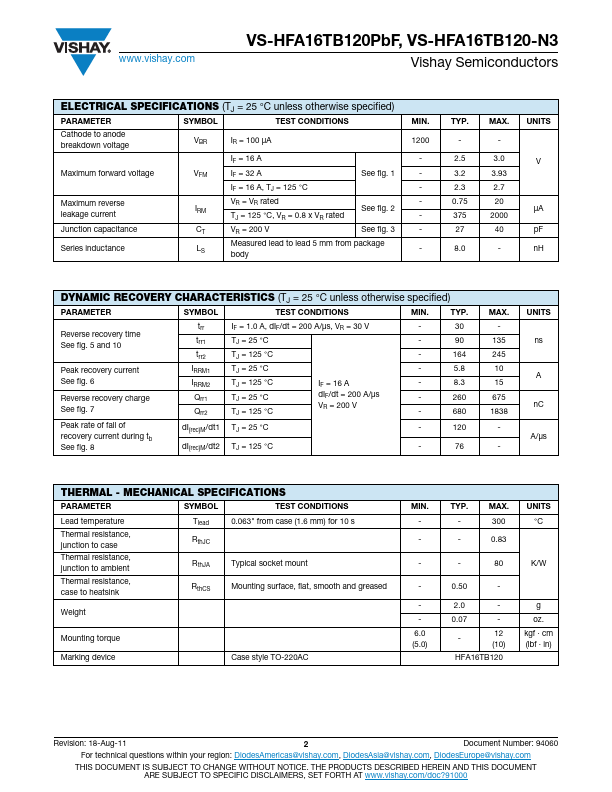 VS-HFA16TB120PbF