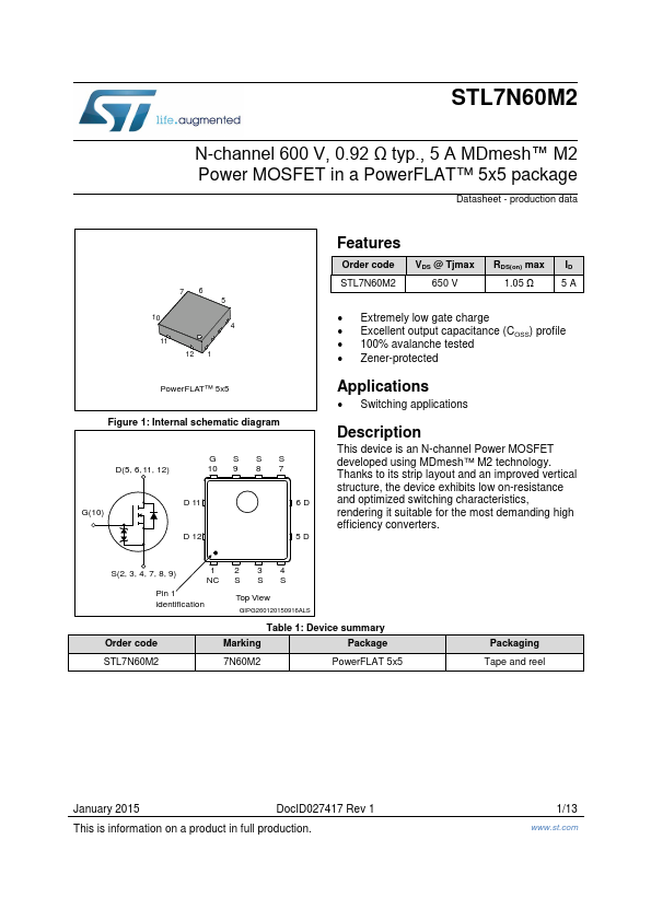 STL7N60M2