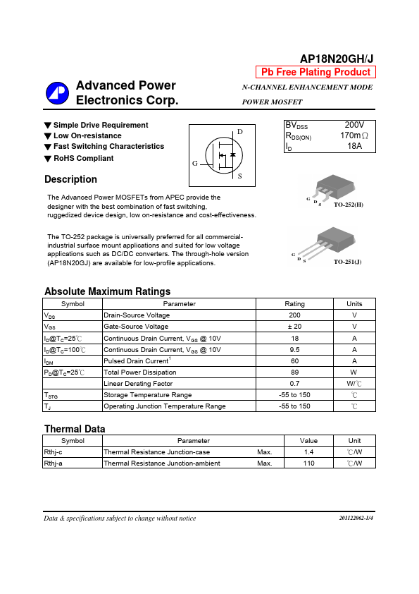 AP18N20GJ