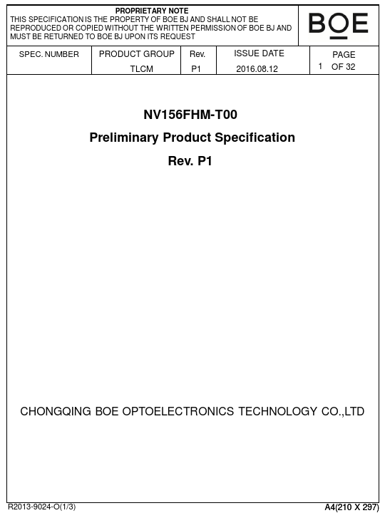 NV156FHM-T00