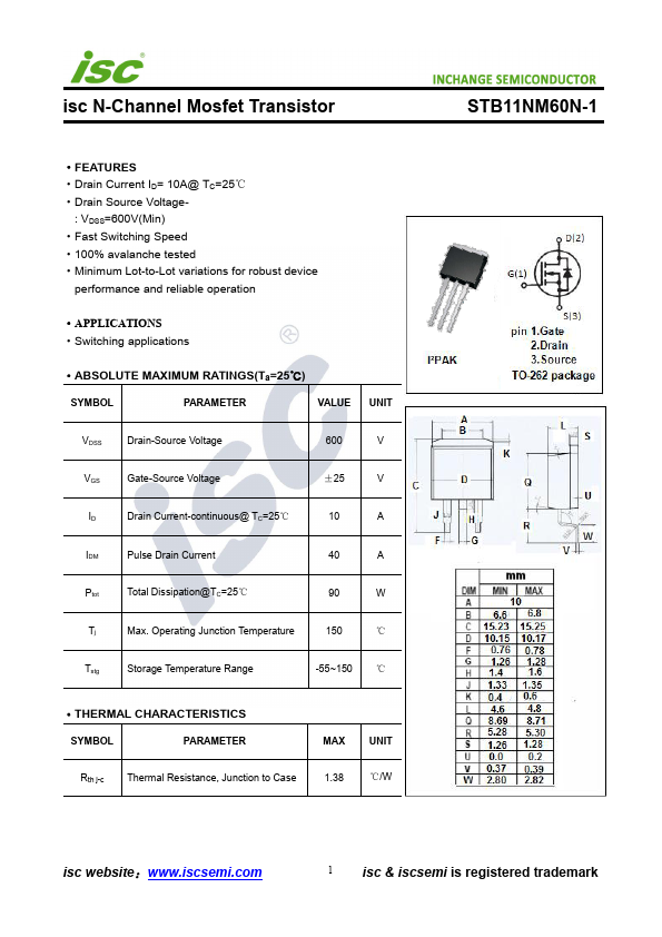 STB11NM60N-1