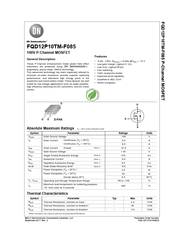 FQD12P10TM-F085