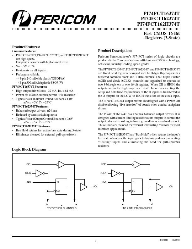 PI74FCT162374T