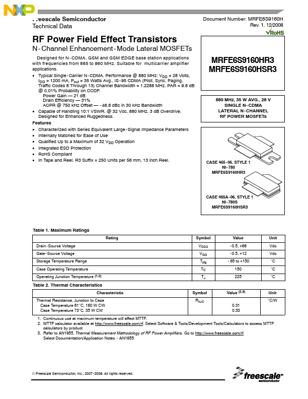 MRFE6S9160HSR3