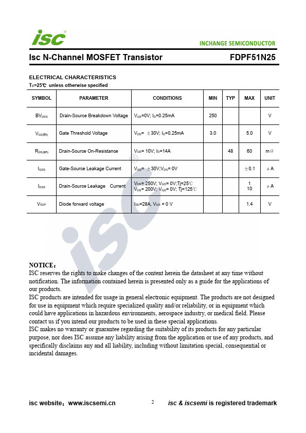 FDPF51N25