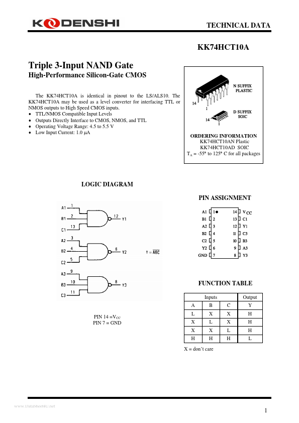 KK74HCT10A