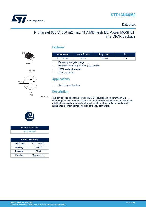 STD13N60M2