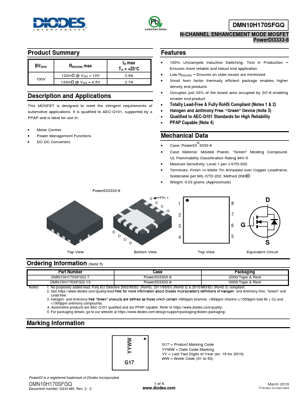 DMN10H170SFGQ