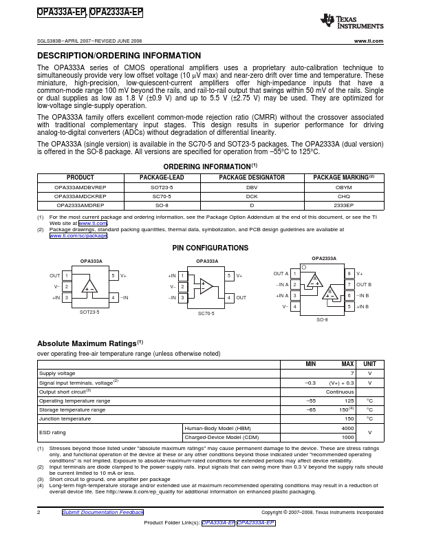 OPA2333A-EP