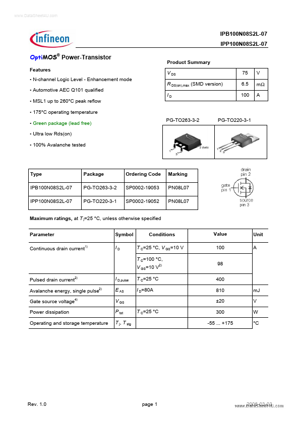 IPP100N08S2L-07