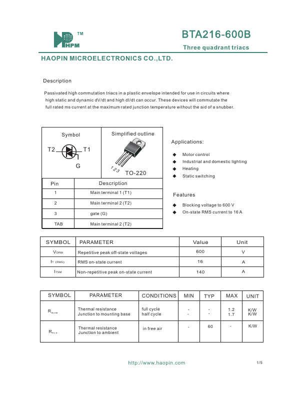 BTA216-600B