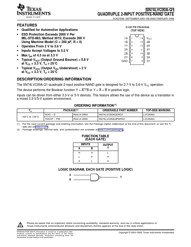 SN74LVC00A-Q1