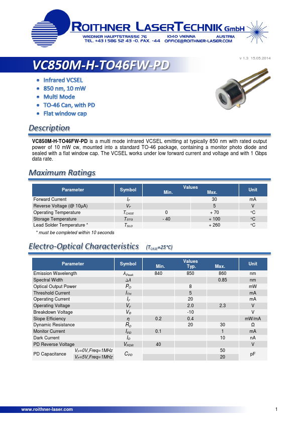 VC850M-H-TO46FW-PD