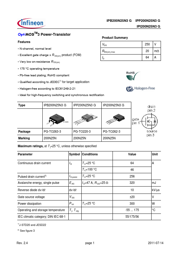 IPP200N25N3