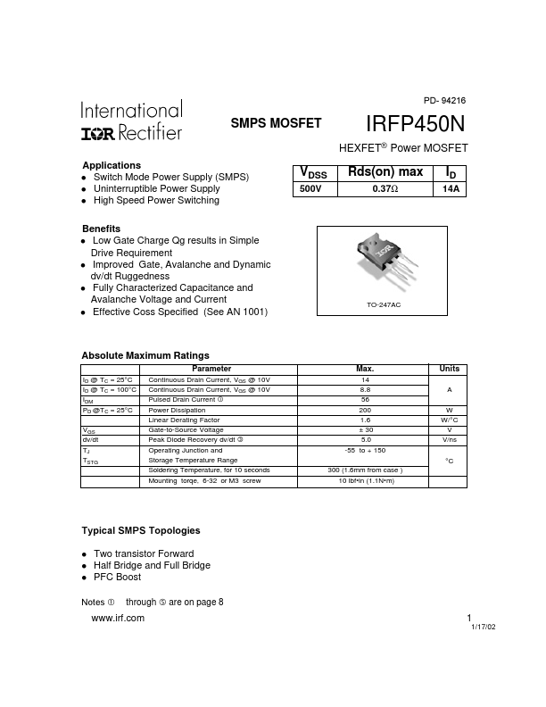 IRFP450N