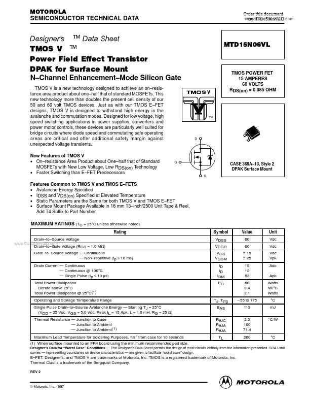 MTD15N06VL