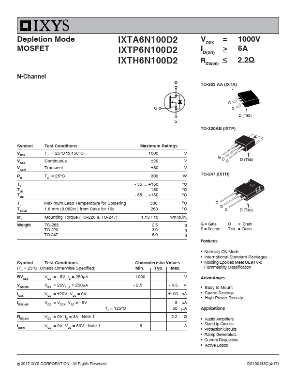 IXTP6N100D2