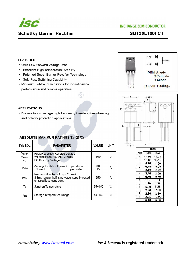 SBT30L100FCT