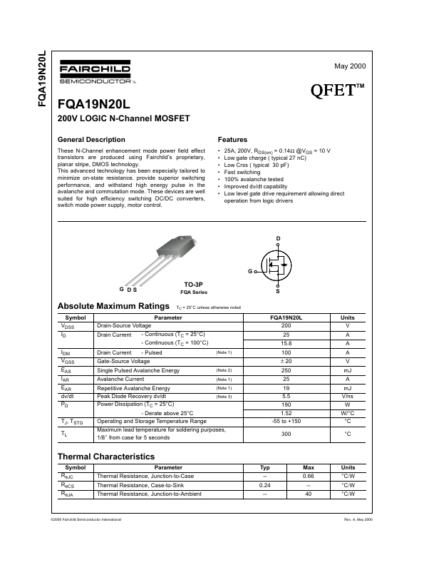 FQA19N20L