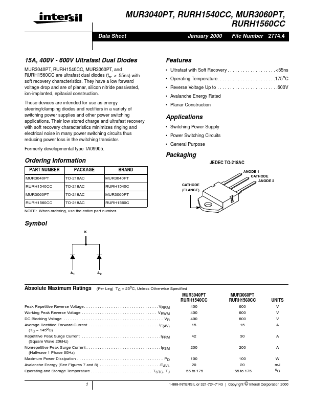 MUR3040PT