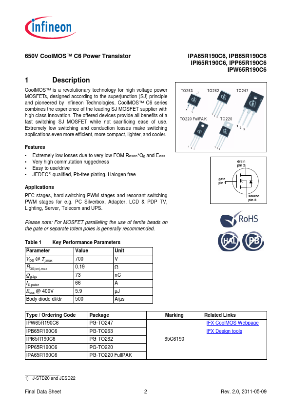 IPW65R190C6