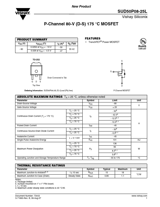 SUD50P08-25L