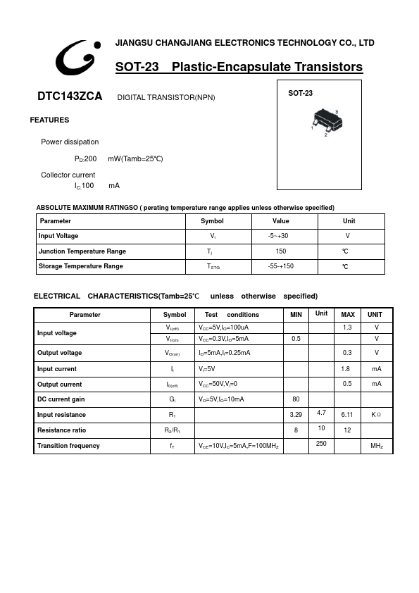 DTC143ZCA