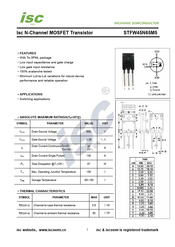 STFW45N65M5