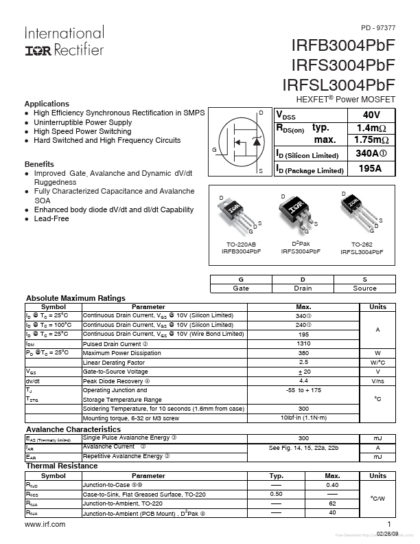 IRFB3004PBF