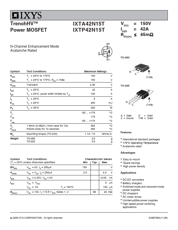 IXTP42N15T