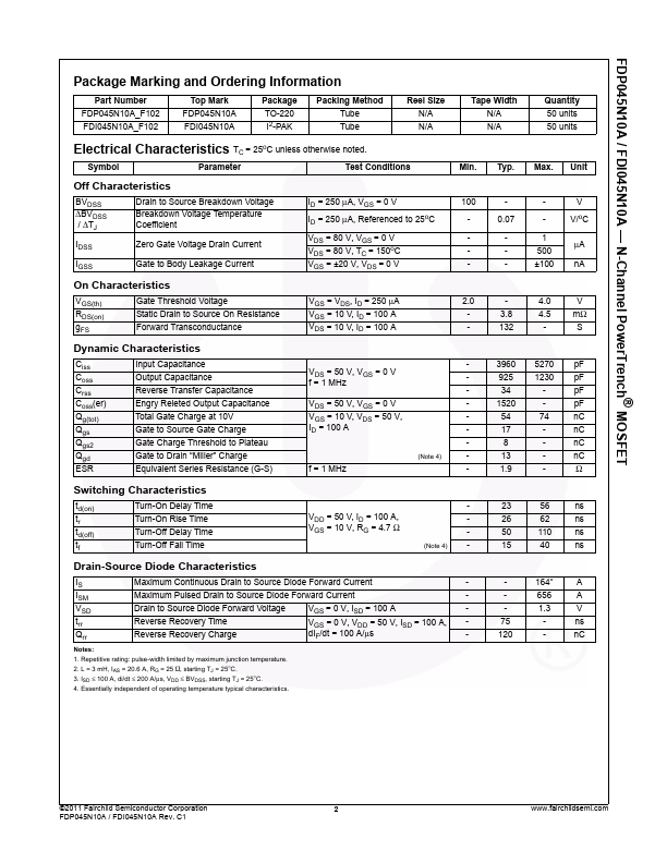 FDP045N10A