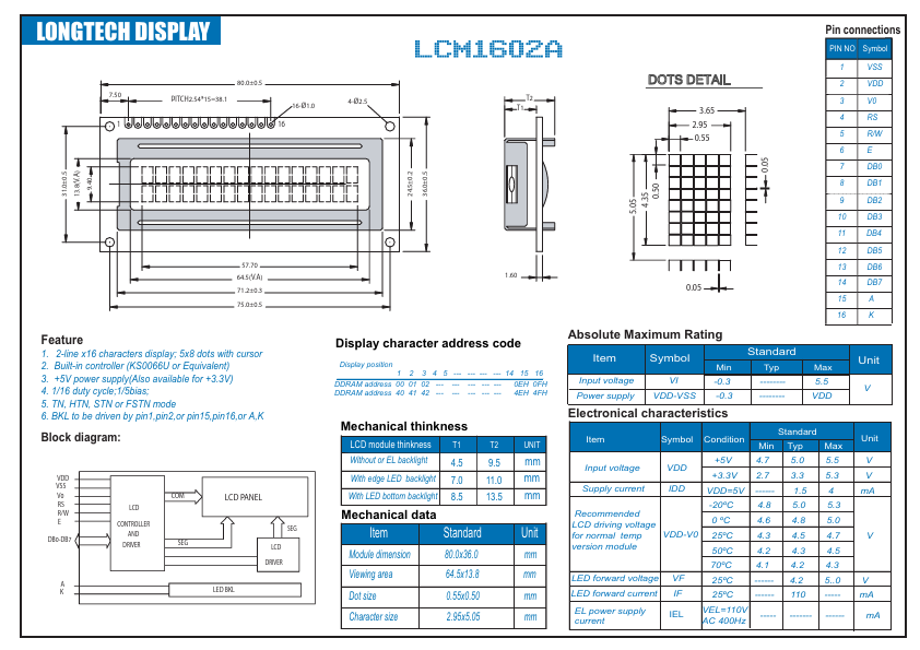 LCM1602A